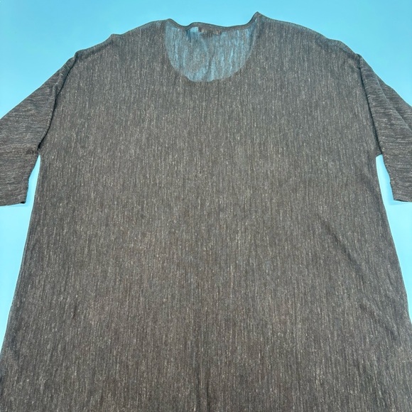 Eileen Fisher Dark Gray with Light Gray Fleck Long Sleeve Top Tunic Large - Picture 3 of 8